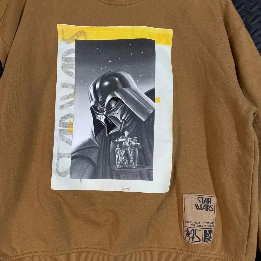 Disney Parks Star Wars Galaxy's Edge Darth Vader Sweatshirt Tan/Brown Men Medium